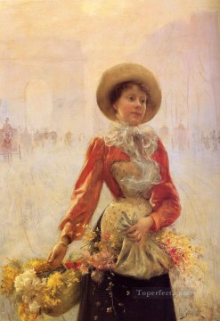  Flor Arte - Niña de las flores mujer Julius LeBlanc Stewart